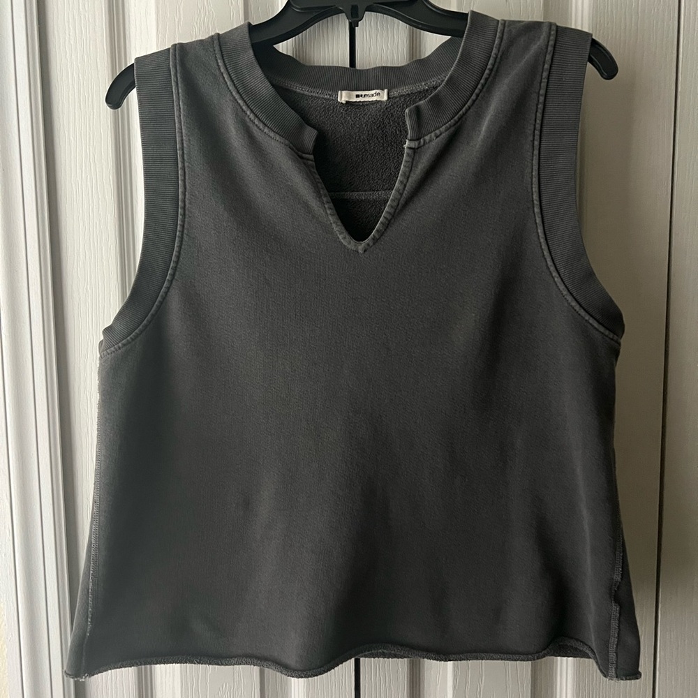 LAmade Sweatshirt Tank in Dark Gray Tank